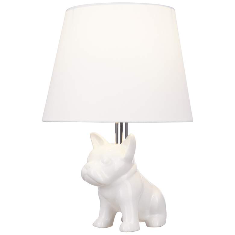 Image 1 Bulldog 19" High White Ceramic Table Lamp