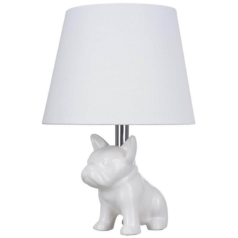 Image 2 Bulldog 19" High White Ceramic Table Lamp more views
