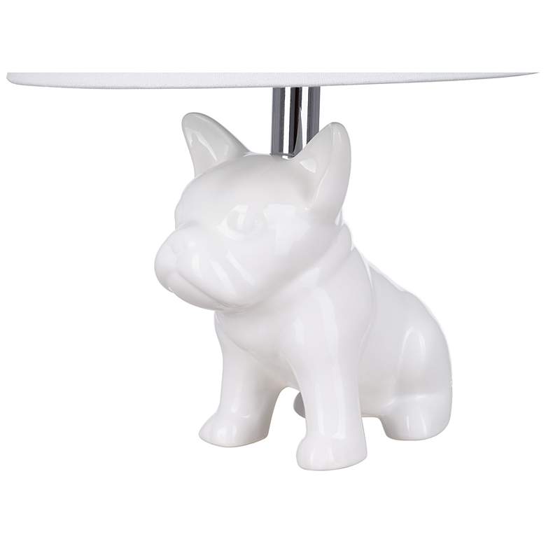 Image 3 Bulldog 19" High White Ceramic Table Lamp more views