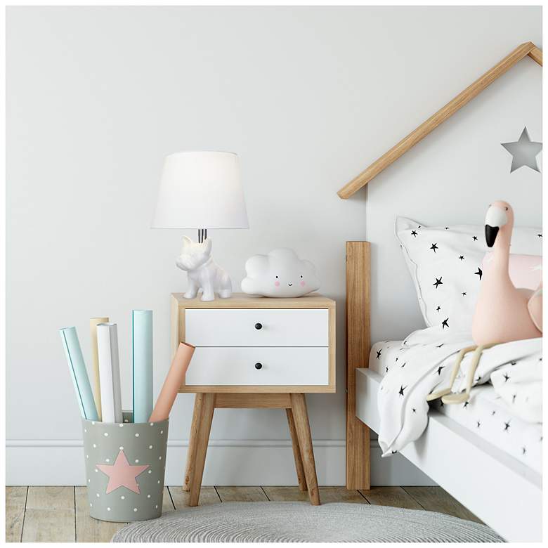 Image 5 Bulldog 19" High White Ceramic Table Lamp more views
