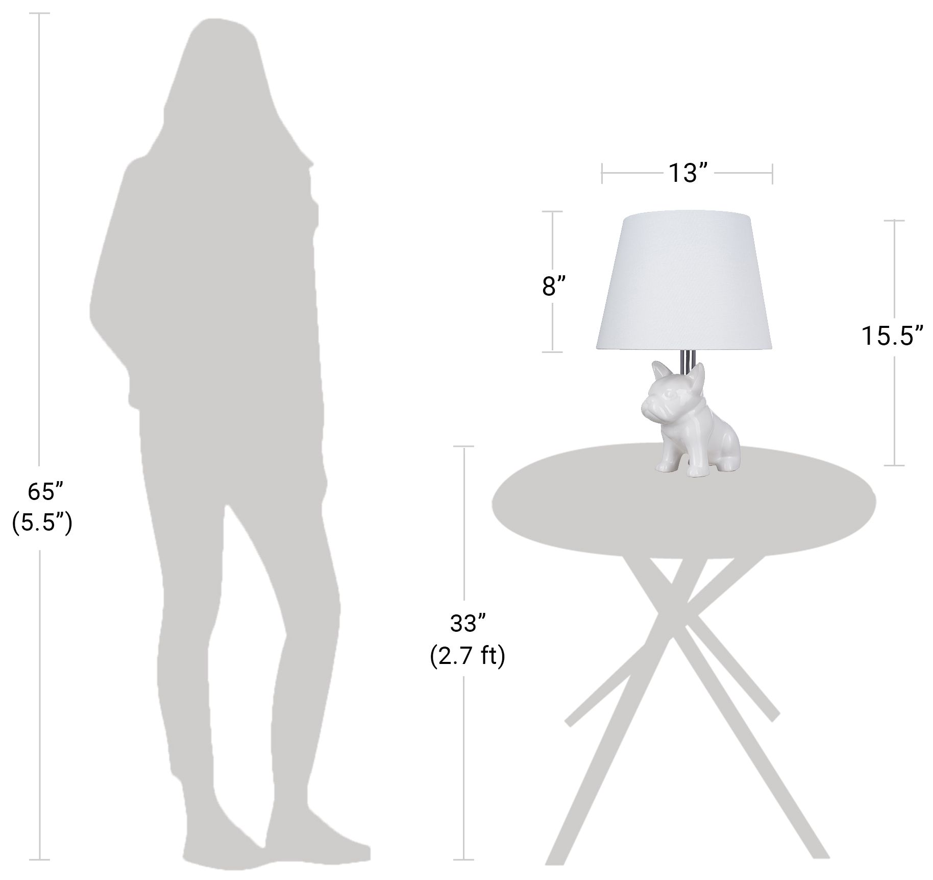 Bulldog 19" High White Ceramic Table Lamp