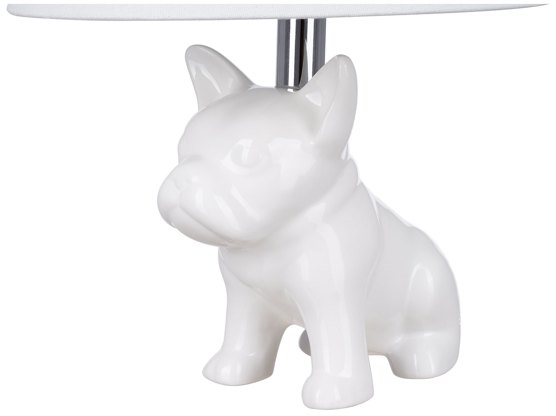 Image 3 Bulldog 19" High White Ceramic Table Lamp more views
