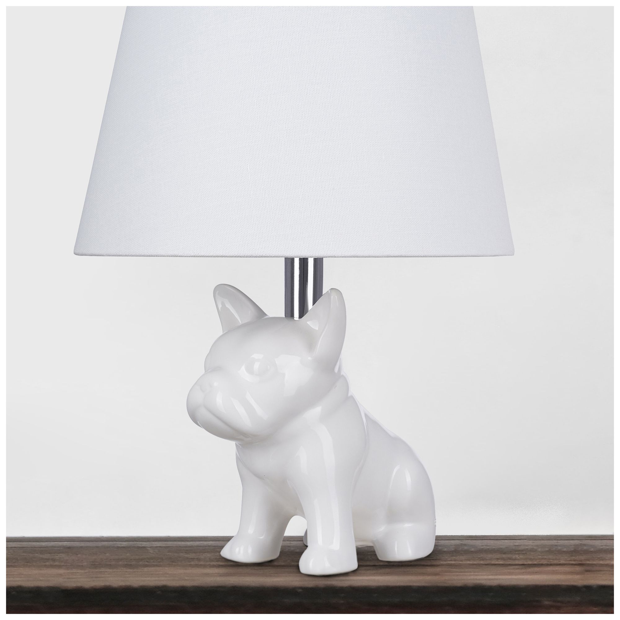 Bulldog 19" High White Ceramic Table Lamp