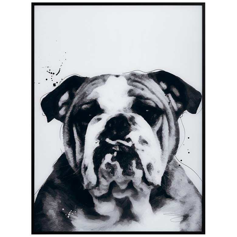 Image 2 Bulldog 24"x18" Rectangular Printed Glass Framed Wall Art