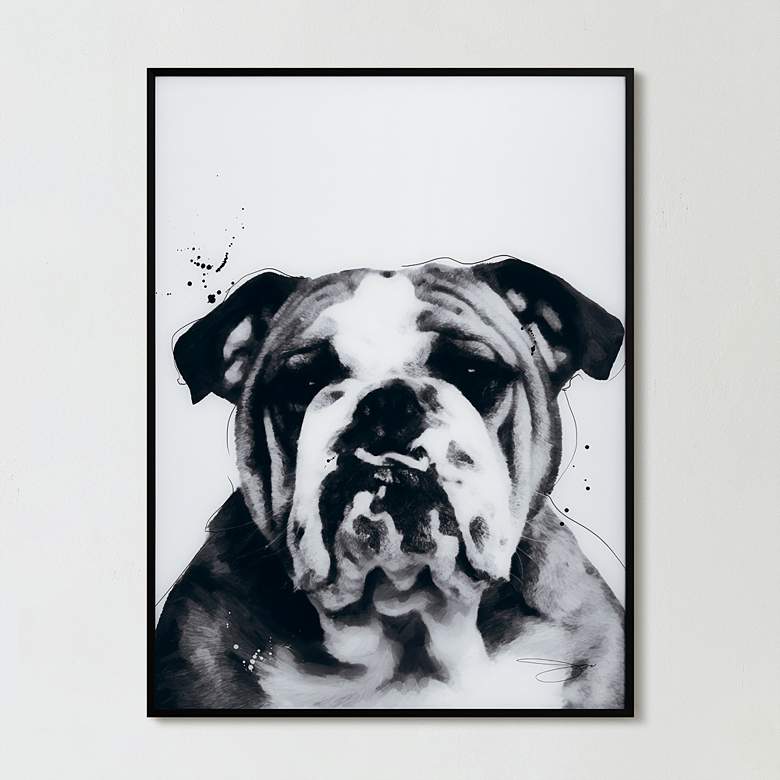Image 1 Bulldog 24"x18" Rectangular Printed Glass Framed Wall Art