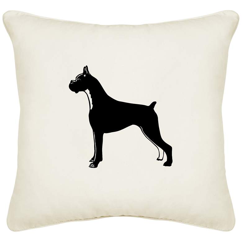 Image 1 Bulldog Cream Canvas 18 inch Square Pillow