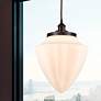2_Bullet 12" Oil Rubbed Bronze Mini Pendant w/ Matte White Shade more views