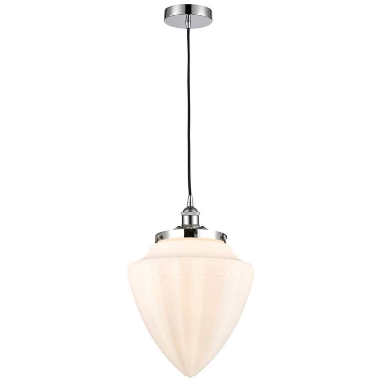 Image 1 Bullet 12" Polished Chrome Mini Pendant w/ Matte White Shade