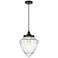 Bullet 12" Wide Matte Black and Seedy Glass Mini Pendant