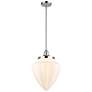 Bullet 12" Wide Polished Chrome Stem Hung Mini Pendant With White Shad