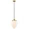 Bullet 12"W Brushed Brass Corded Mini Pendant w/ Matte White Shade