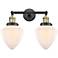 Bullet 18" 2-Light Black Antique Brass Bath Light w/ Matte White Shade