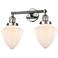 Bullet 18" 2-Light Polished Nickel Bath Light w/ Matte White Shade
