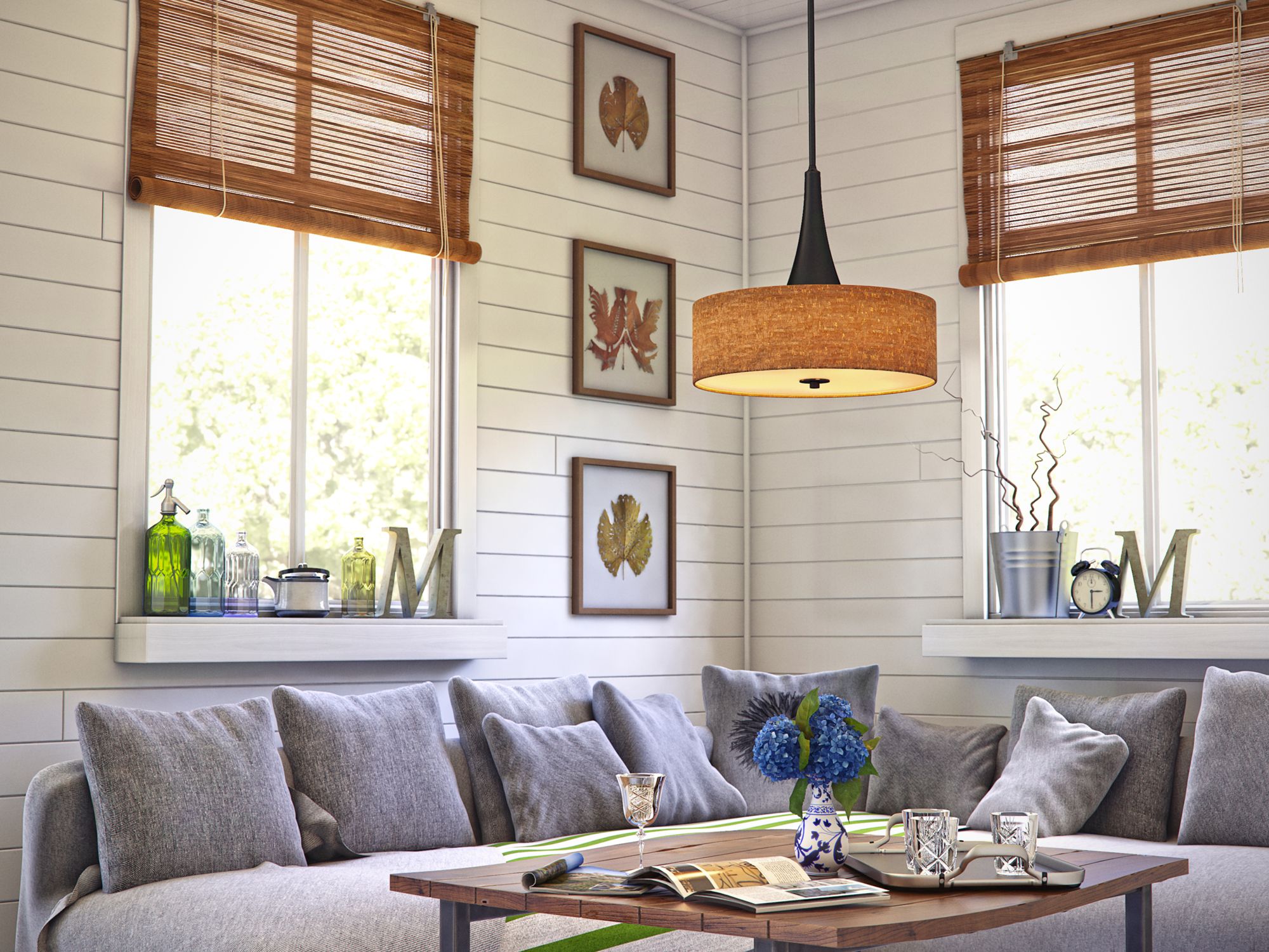 Image 5 Bullet 22" wide cork pendant more views