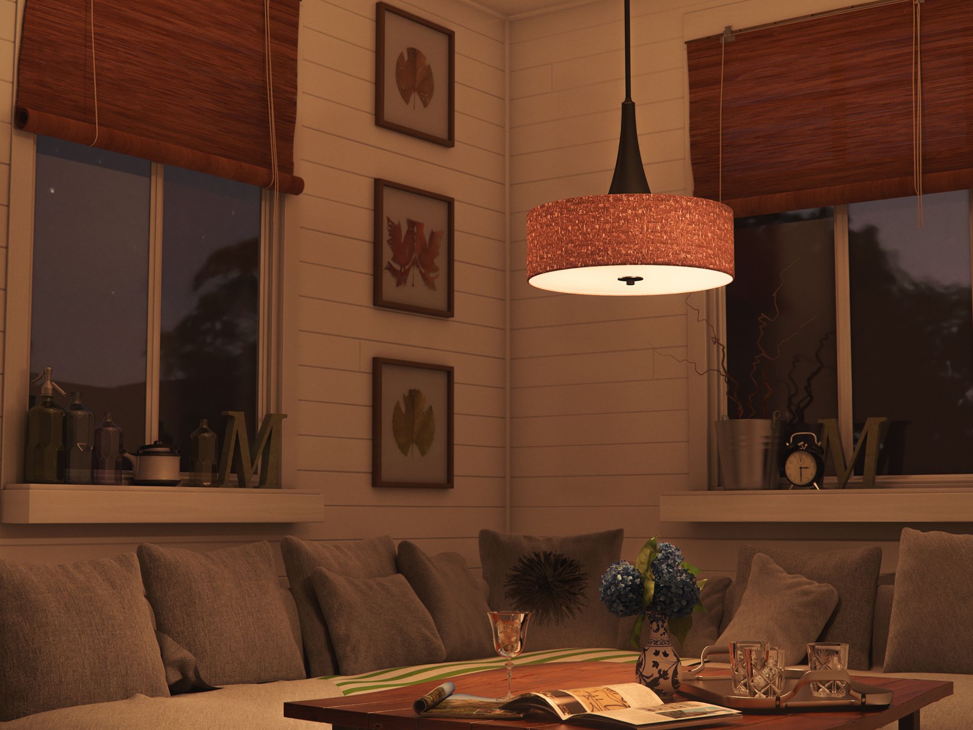 Image 6 Bullet 22" wide cork pendant more views