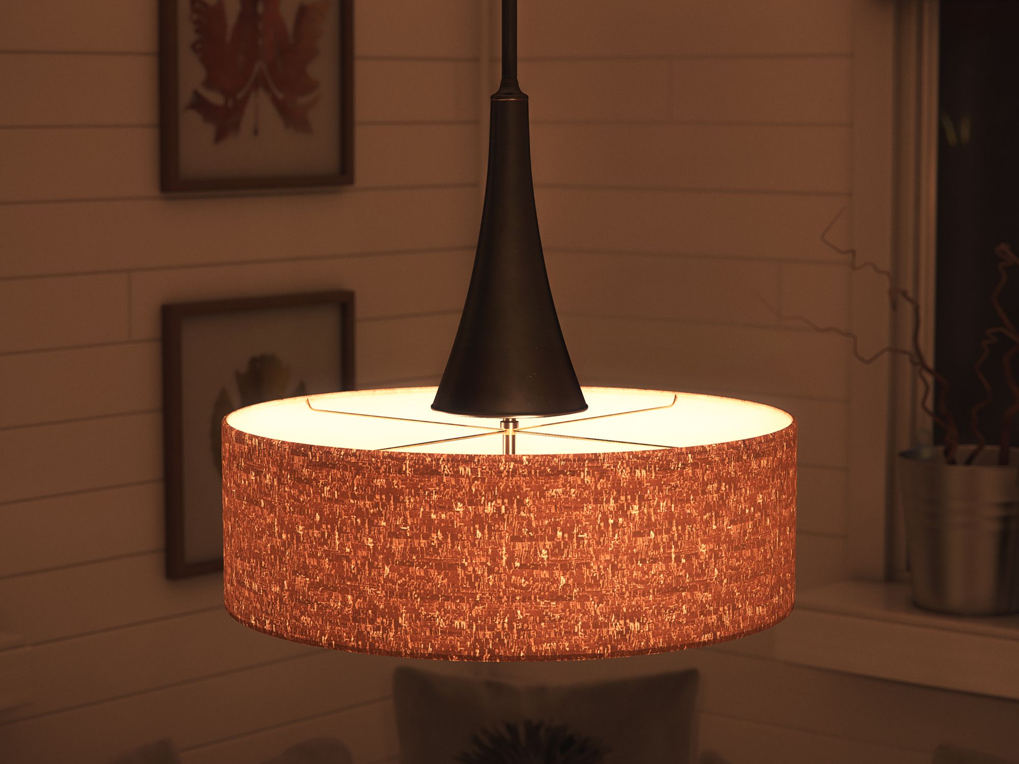 Image 7 Bullet 22" wide cork pendant more views