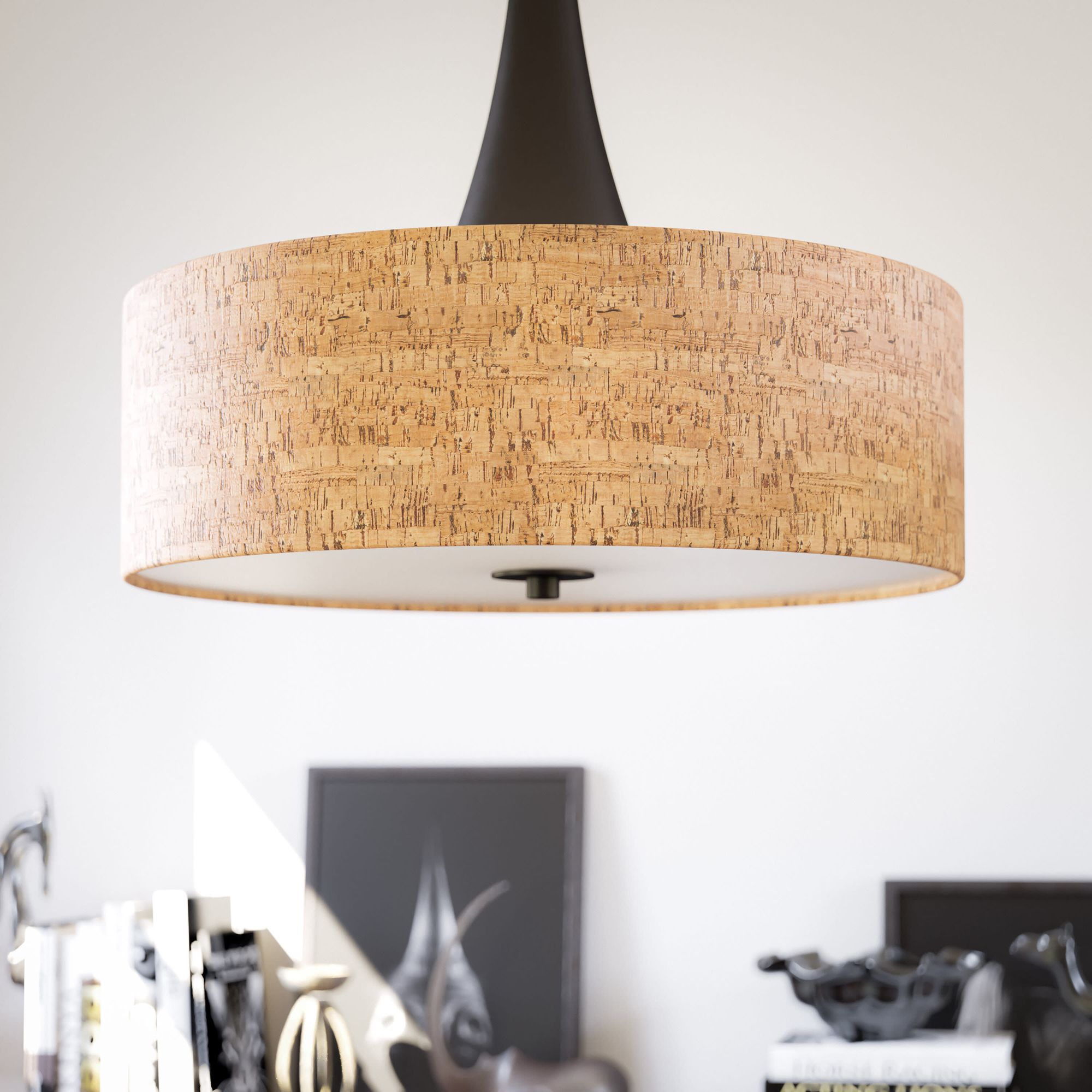 Bullet 22" wide cork pendant
