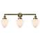 Bullet 34" 3-Light Antique Brass Bath Light w/ Matte White Shade
