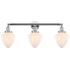 Bullet 34" 3-Light Polished Chrome Bath Light w/ Matte White Shade