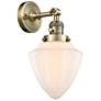 Bullet 7" Antique Brass Sconce w/ Matte White Shade
