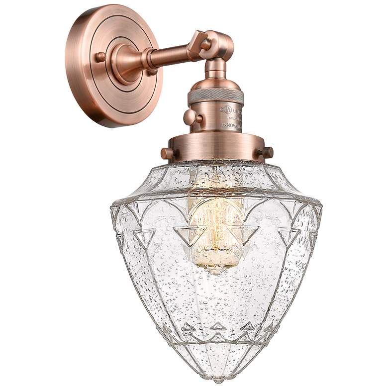Image 1 Bullet 7" Antique Copper Sconce w/ Seedy Shade