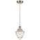 Bullet 7" Brushed Satin Nickel Cord Hung Mini Pendant w/ Seedy Shade