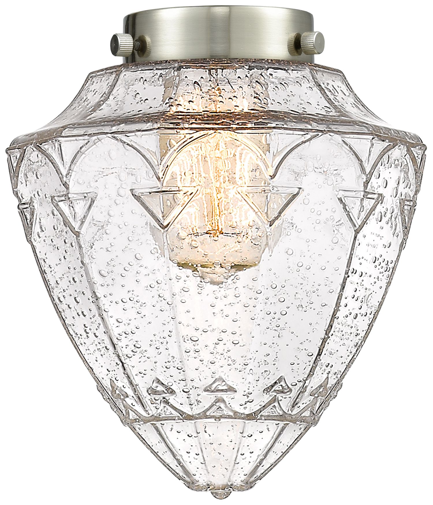 Image 3 Bullet 7" Brushed Satin Nickel Cord Hung Mini Pendant w/ Seedy Shade more views