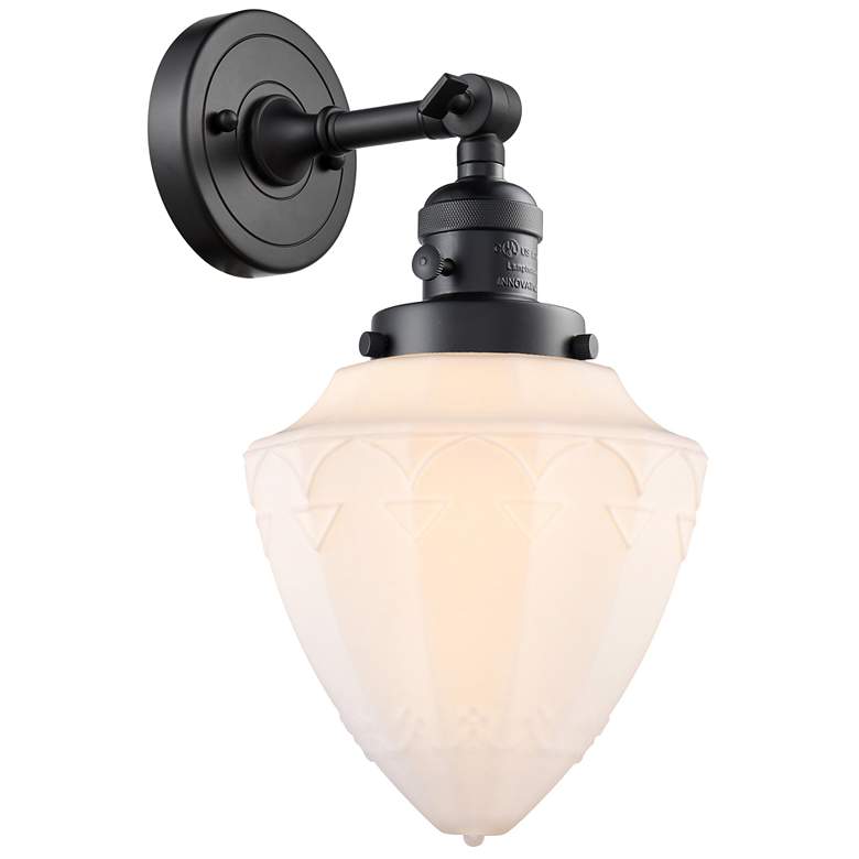 Image 1 Bullet 7" Matte Black Sconce w/ Matte White Shade