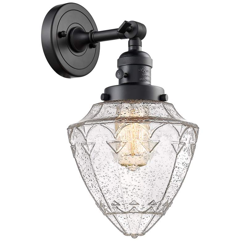 Image 1 Bullet 7" Matte Black Sconce w/ Seedy Shade
