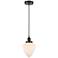 Bullet 7" Oil Rubbed Bronze Cord Hung Mini Pendant w/ Matte White Shad