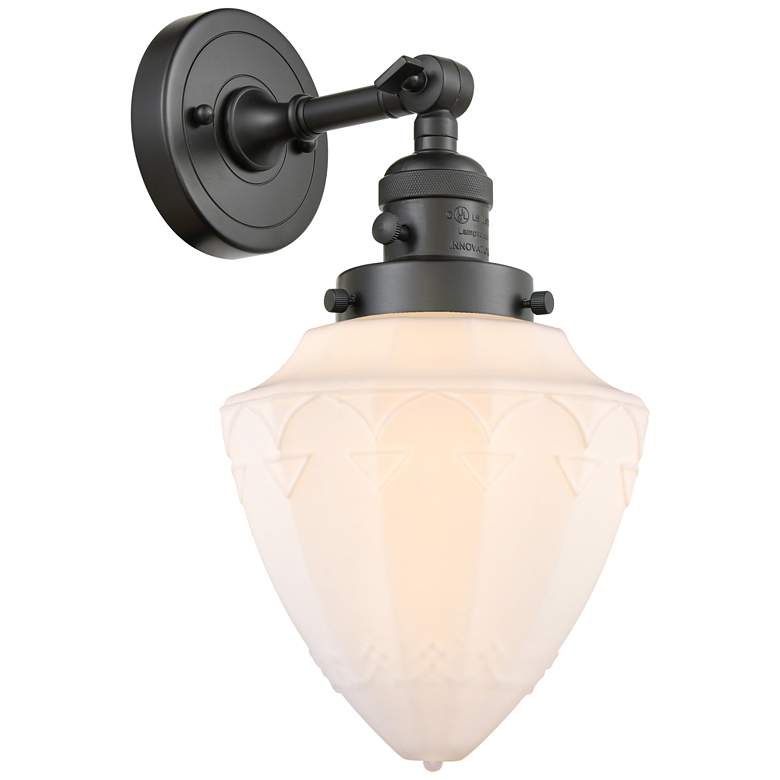 Image 1 Bullet 7" Oil Rubbed Bronze Sconce w/ Matte White Shade