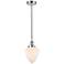 Bullet 7" Polished Chrome Cord Hung Mini Pendant w/ Matte White Shade