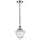 Bullet 7" Polished Chrome Cord Hung Mini Pendant w/ Seedy Shade