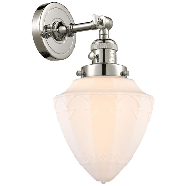 Image 1 Bullet 7" Polished Nickel Sconce w/ Matte White Shade