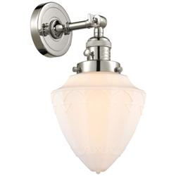 Bullet 7" Polished Nickel Sconce w/ Matte White Shade