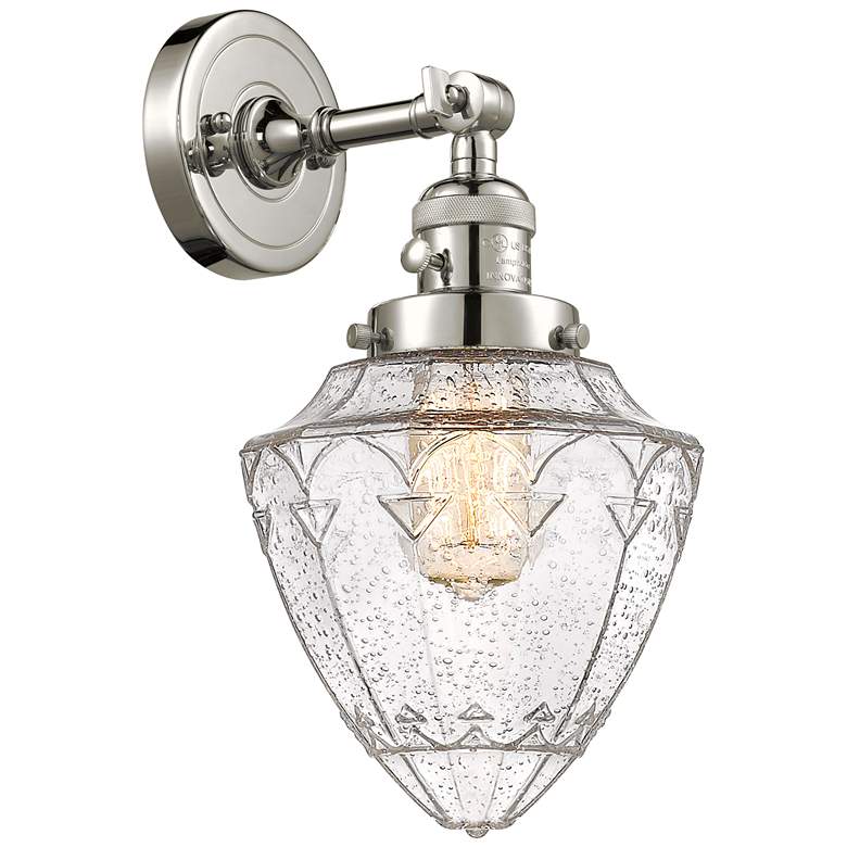 Image 1 Bullet 7" Polished Nickel Sconce w/ Seedy Shade