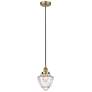 Bullet 7" Wide Antique Brass Corded Mini Pendant With Seedy Shade