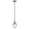 Bullet 7" Wide Antique Brass Corded Mini Pendant With Seedy Shade