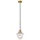 Bullet 7" Wide Brushed Brass Corded Mini Pendant With Seedy Shade