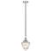 Bullet 7" Wide Polished Nickel Corded Mini Pendant With Seedy Shade