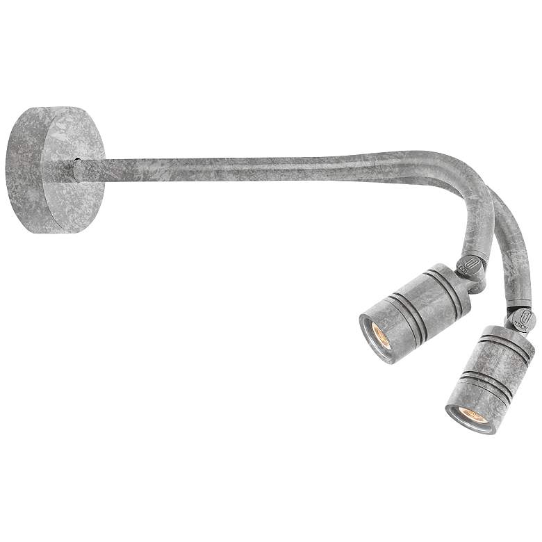 Image 1 Bullet Head 10 1/2"H Galvanized Dual LED Outdoor Wall Light