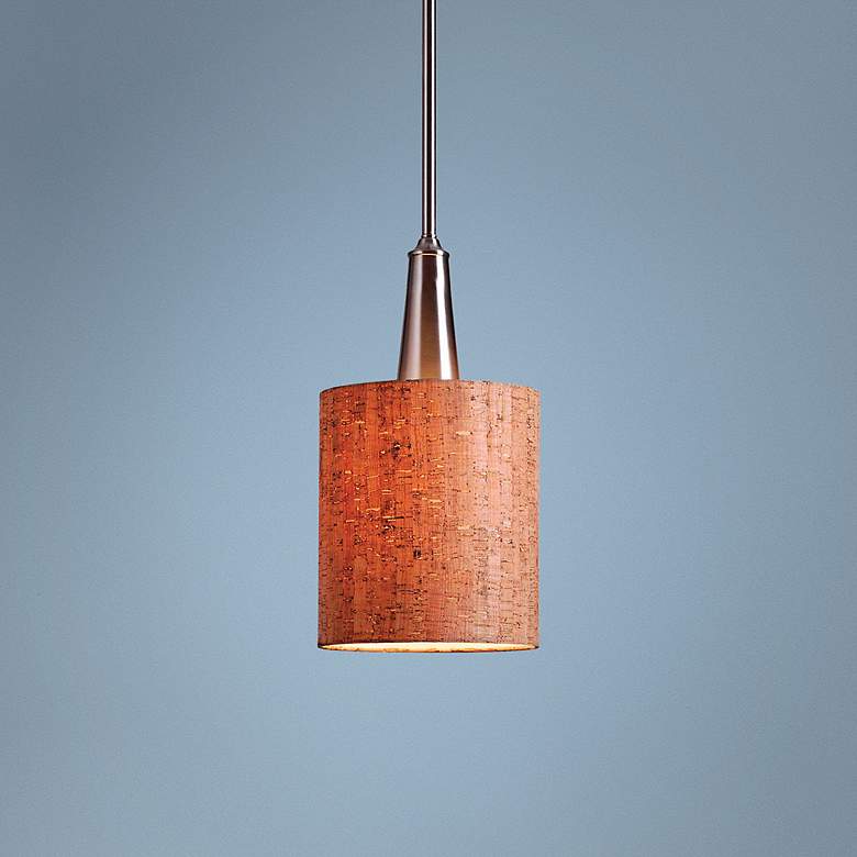 Image 1 Bulletin 8" Wide Natural Cork Mini Pendant