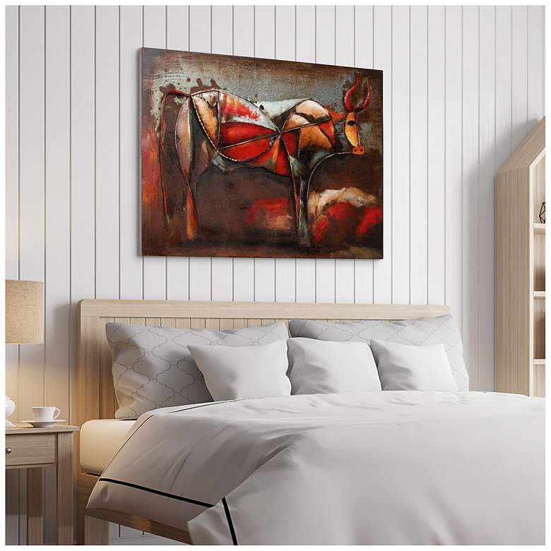 Image 6 Bullish" Mixed Media Iron Hand Painted Dimensional Wall Art more views
