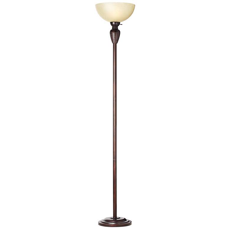 Image 1 Bullock Bronze Hammered Torchiere Floor Lamp