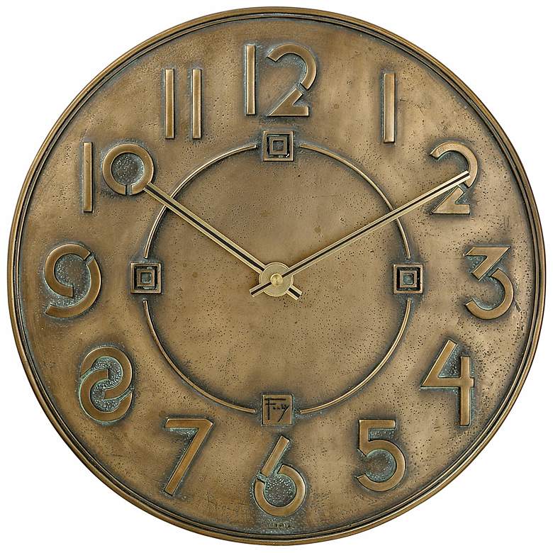 Image 1 Bulova 11" High Frank Lloyd Wright Exhibition Typeface Clock