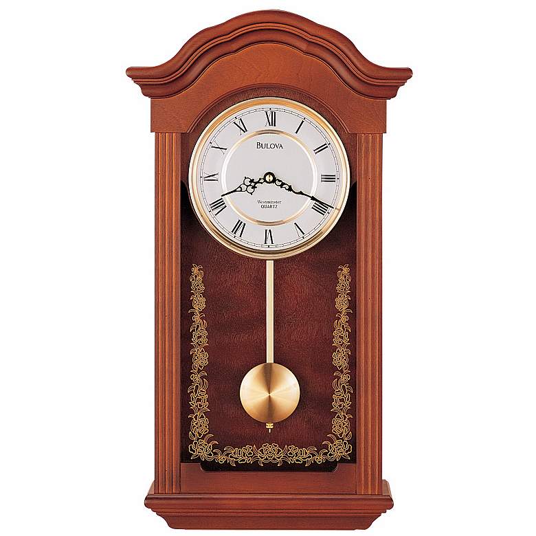 Image 1 Bulova Baronet Chime 22 1/2" Wide Wall Clock