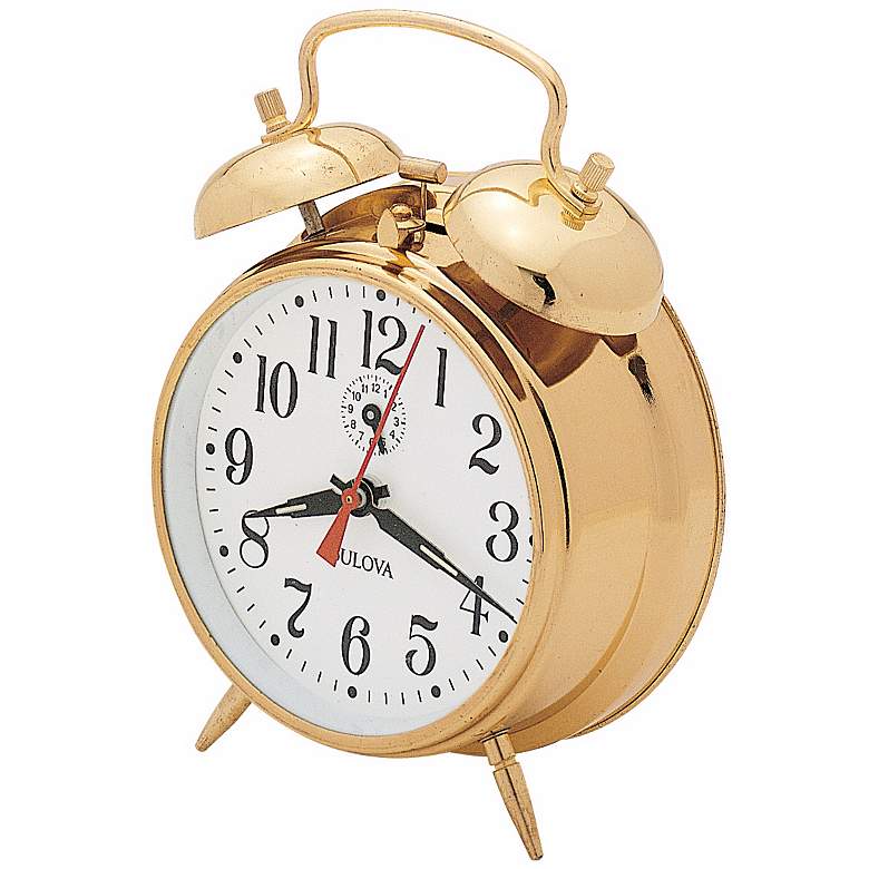 Image 1 Bulova Bellman Brass Alarm Clock