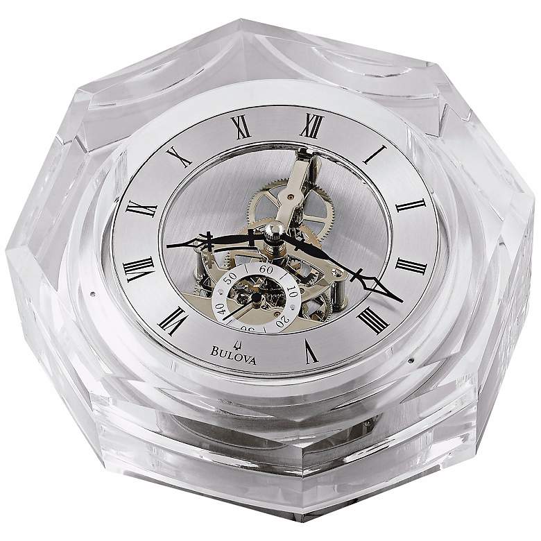 Image 1 Bulova Centura Octagonal Crystal Desk Clock