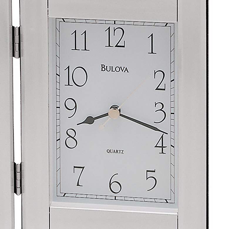 Image 2 Bulova Forte II Silver 9" Wide Picture Frame Table Clock more views