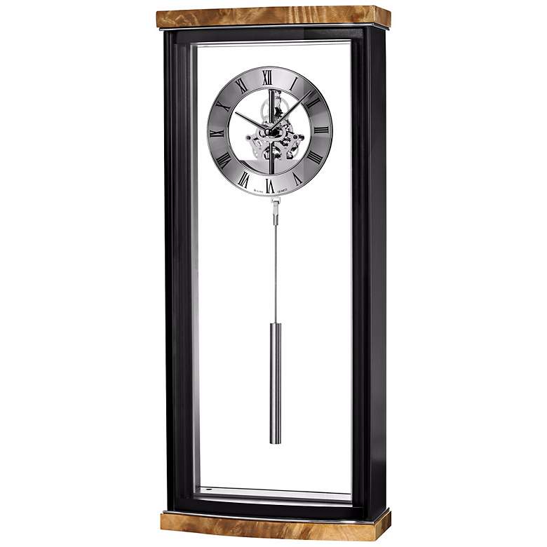Image 1 Bulova Landon 20 inch High Black and Chrome Wall Clock